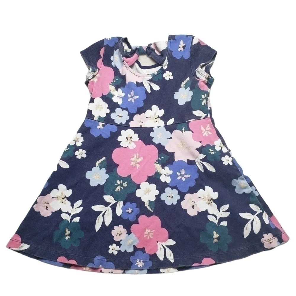 Gymboree Kids Toddler Girls Floral Sparkle Dress With Pockets
